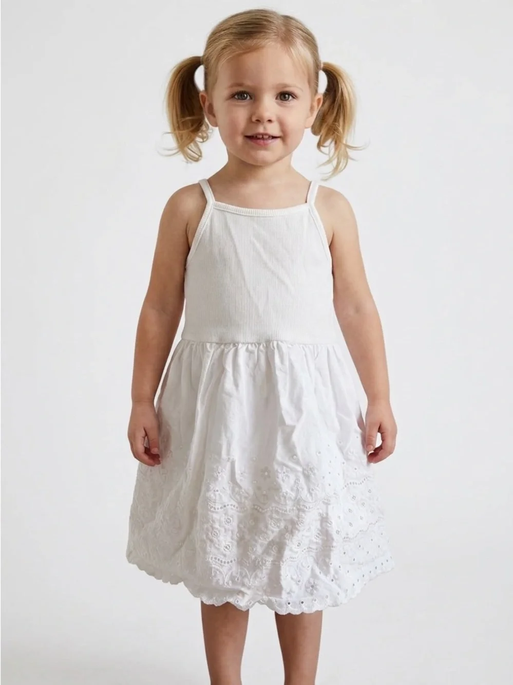 Hanna Andersson White Eyelet Summer Dress 12-18m